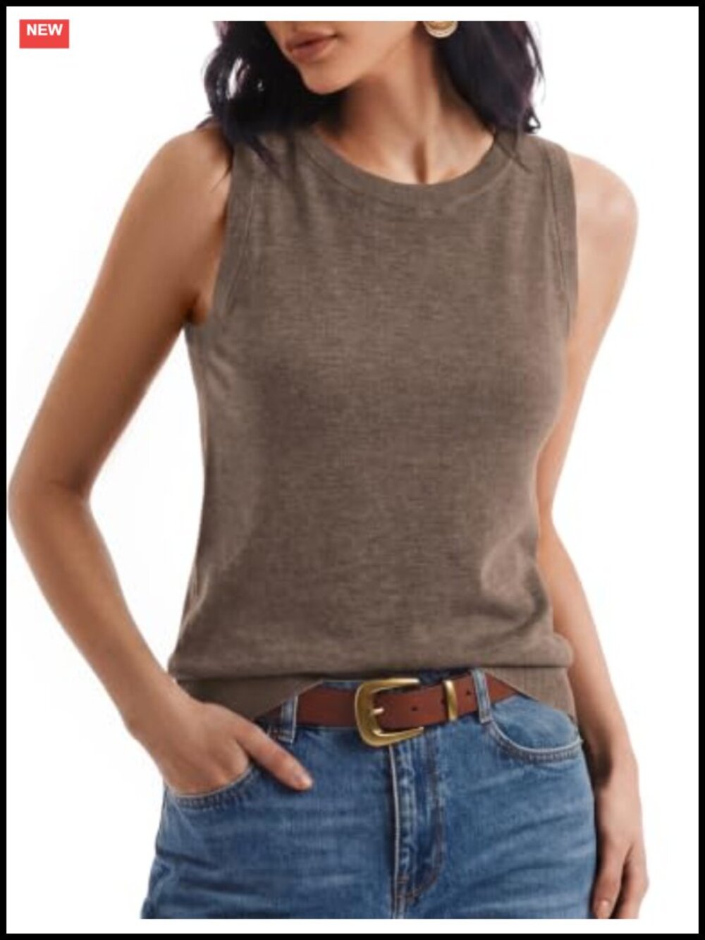 Women's Wool Blend Sleeveless Tank Top Summer Lightweight Sweater Business